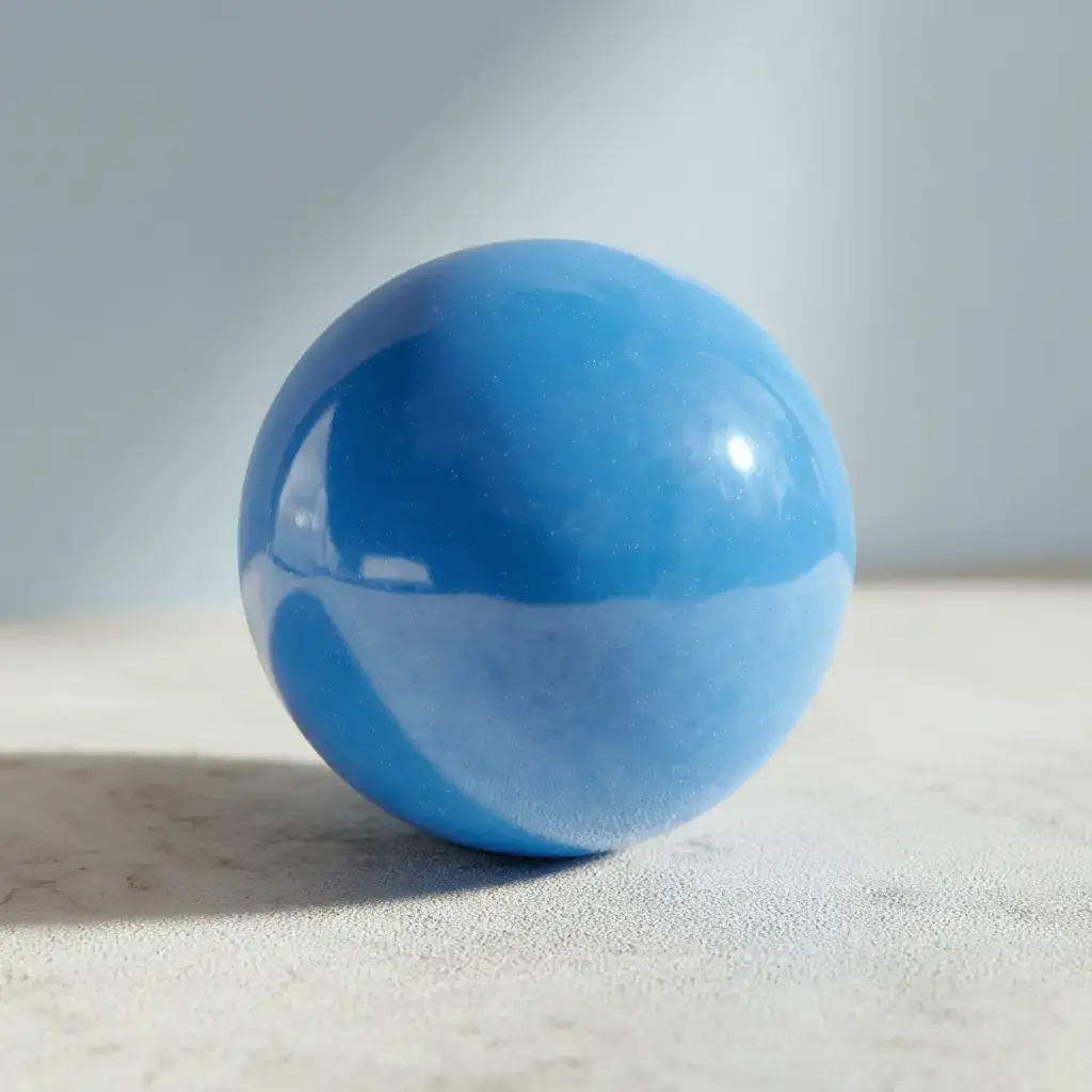 Bouncy blue ball.... not that kind of bounce